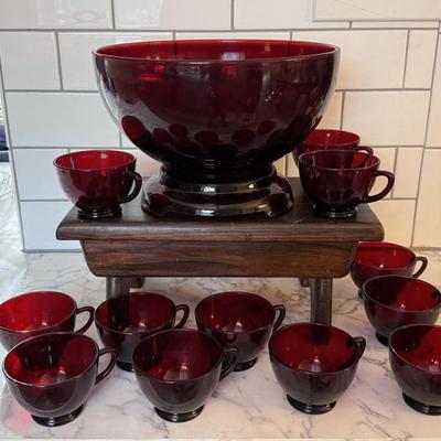Vintage Anchor Hocking Royal Ruby 14-Piece Set