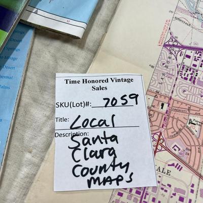 Santa Clara County maps, Topos, map book, books about the area, 2 large sign vinyl rolls.