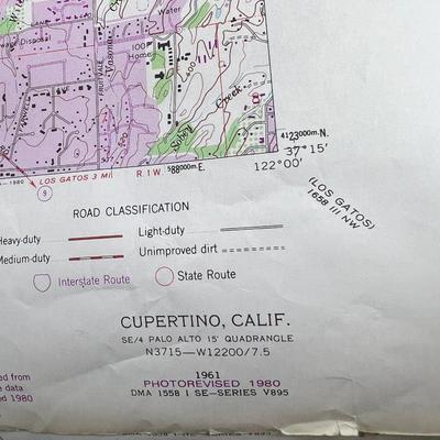 Santa Clara County maps, Topos, map book, books about the area, 2 large sign vinyl rolls.