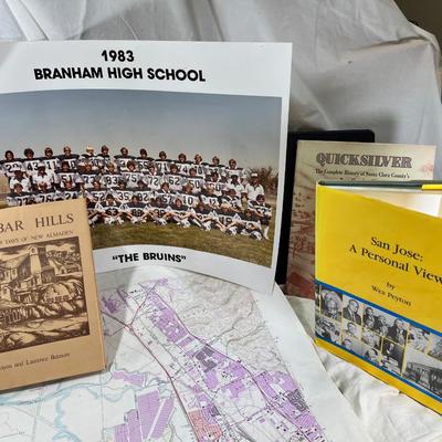 Santa Clara County maps, Topos, map book, books about the area, 2 large sign vinyl rolls.