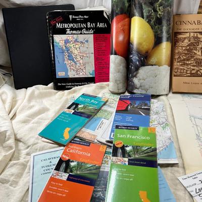 Santa Clara County maps, Topos, map book, books about the area, 2 large sign vinyl rolls.