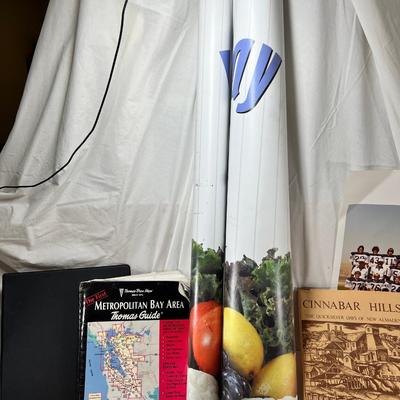 Santa Clara County maps, Topos, map book, books about the area, 2 large sign vinyl rolls.