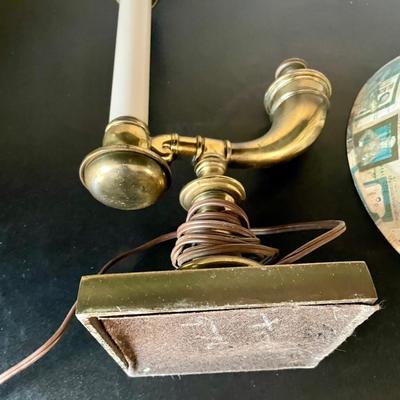 Vintage MCM Stiffel Brass Powder Horn Genie Lamp Desk Table Candle Stick