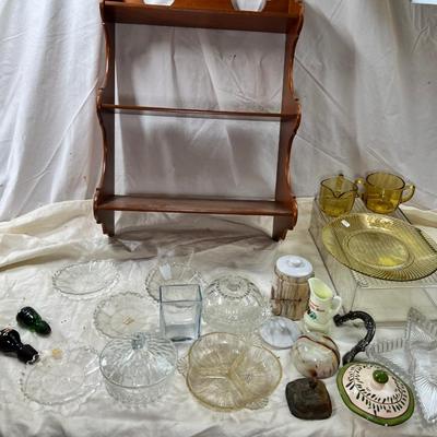 Maple MCM wall Shelf Vintage glassware