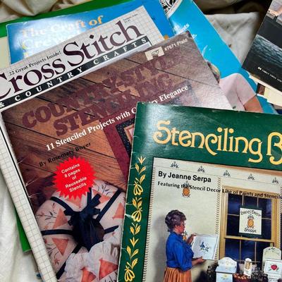 Vintage Craft and sewing ephemera books, tools