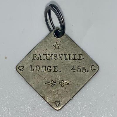 1895 Masonic Identification Tag, Lodge 455 - Barnsville, MO