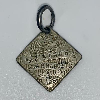 1895 Masonic Identification Tag, Lodge 455 - Barnsville, MO