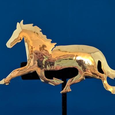 Gold plated running horse brooch pin