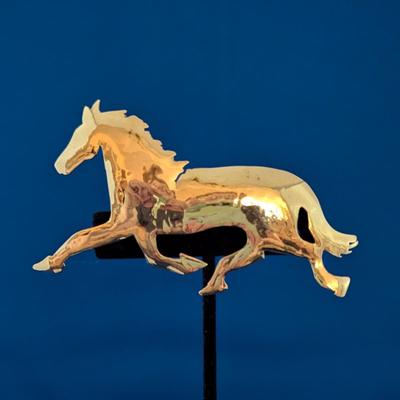 Gold plated running horse brooch pin