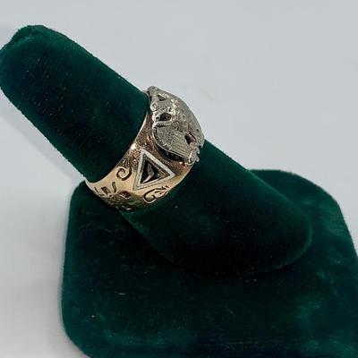 Masonic 32nd Degree Double-Headed Eagle Ring, 10K