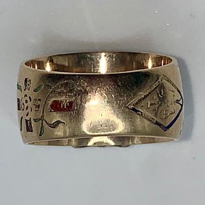 Masonic 32nd Degree Double-Headed Eagle Ring, 10K