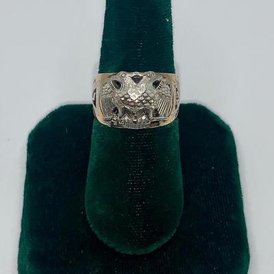 Masonic 32nd Degree Double-Headed Eagle Ring, 10K