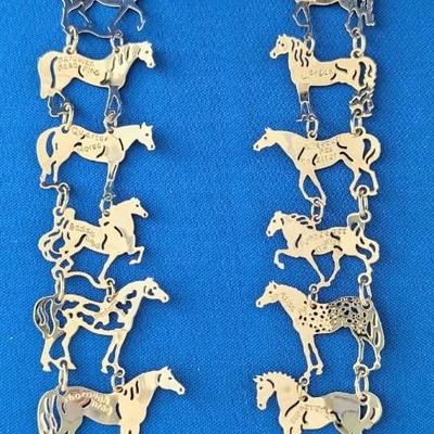 Wild Bryde Gold plated statement horse necklace 27"