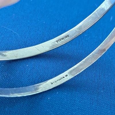 Lot of 4 Sterling silver bangle bracelets