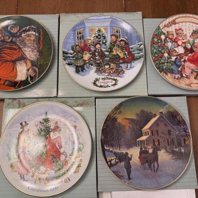 Avon Collectible Holiday Plates- 1987, 1988, 1989, 1990, and 1991