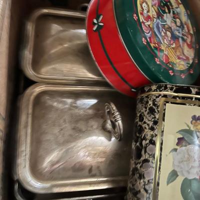 Vintage Tins, Silverplate, and Bear Carriage
