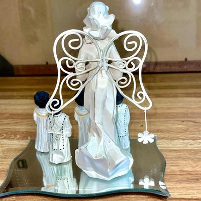 107 RESIN FIGURINES ANGEL & BLACK CHURCH CHOIR