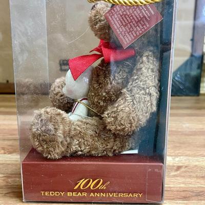 113 LENOX 100TH ANNIVERSARY AMERICAN TEDDY BEAR W/HOLIDAY ORNAMENT