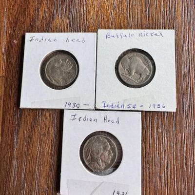 3 Buffalo Nickels
