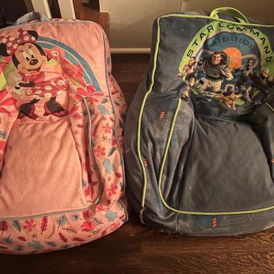 2 Kids Beanbag Chairs - Minnie Mouse and Buzz Lightyear