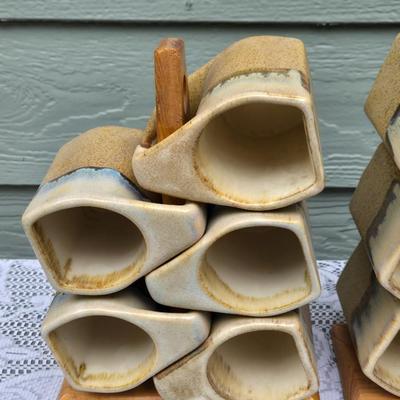 (10) Signed Coffee Mugs and 2 Stands
