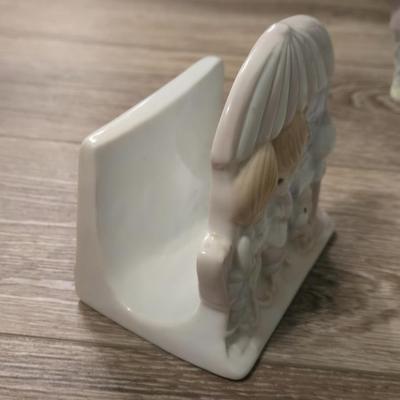 Precious Moments Coffee Pot, Mugs and Napkin Holders