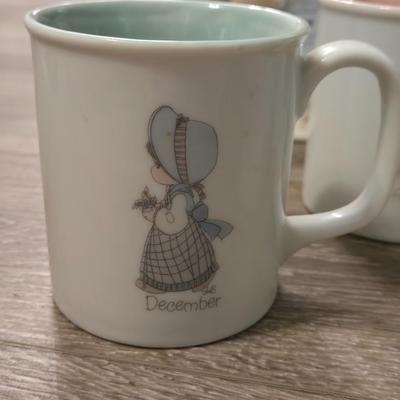 Precious Moments Coffee Pot, Mugs and Napkin Holders
