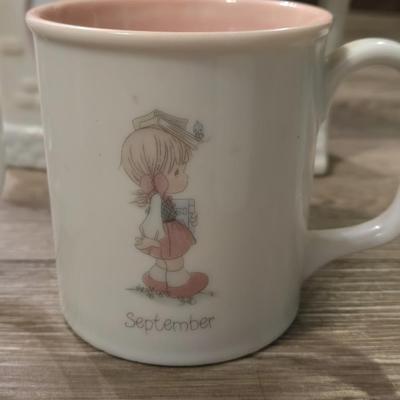 Precious Moments Coffee Pot, Mugs and Napkin Holders