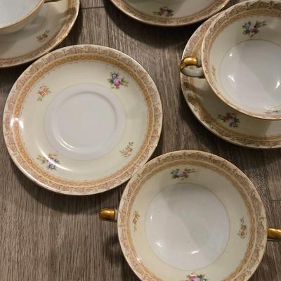 Meito China Soup Cups and Saucers