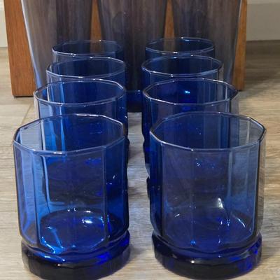 Blue Glass Ware Set
