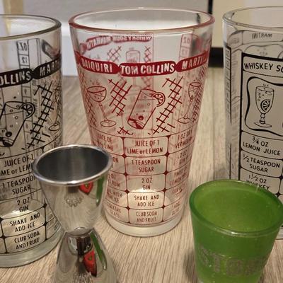 Bar Glasses and Swizzle Sticks