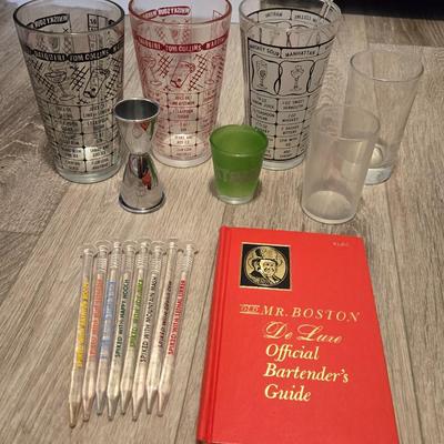 Bar Glasses and Swizzle Sticks