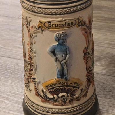 Vintage Brussels Beer Stein