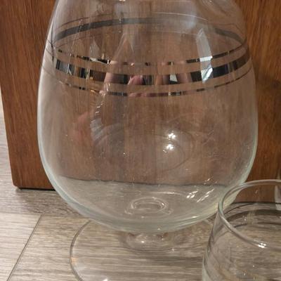 Vintage Glass Cocktails Pitcher and Glasses