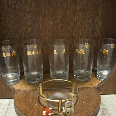 Vintage Hanging Wood Barrel Bar