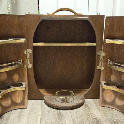 Vintage Hanging Wood Barrel Bar
