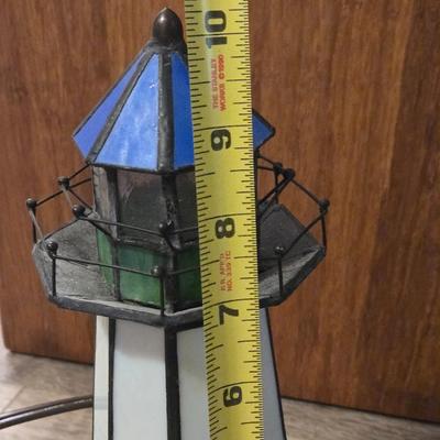 Stained Glass Lighthouse Lamp