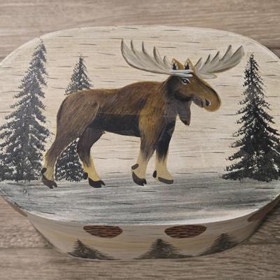 Handpainted Moose Box