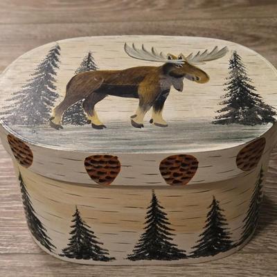 Handpainted Moose Box