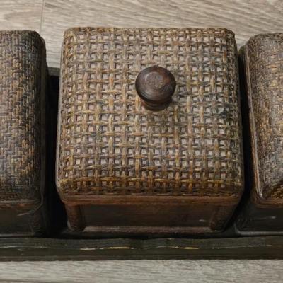 Wood Velvet Lined Trinket Boxes
