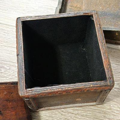 Wood Velvet Lined Trinket Boxes