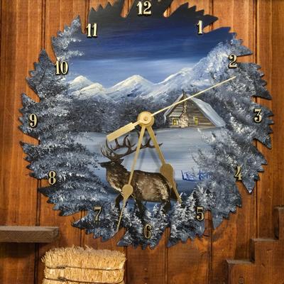 Handpainted Sawblade Clock