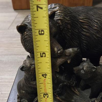 Bronze Mama Bear and Cubs