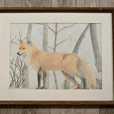 Original Pencil Artwork of a Fox