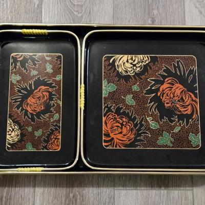 Mid Century Chrysanthemum Trays