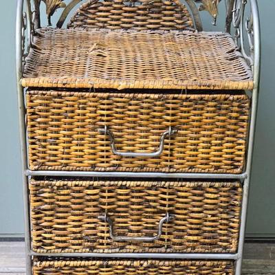 Small Wicker 3 Drawer Chest