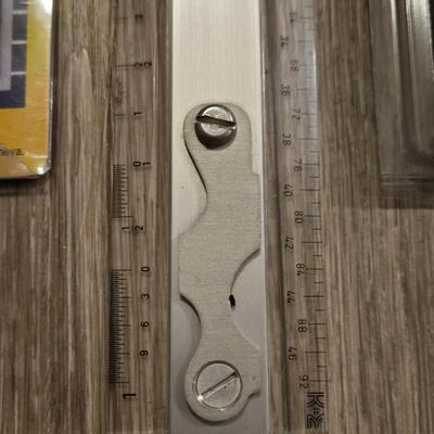 Metal Paper Tray, Protractor, Ruler, and Colored Pencils