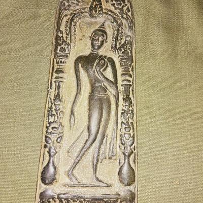 METAL THAI BUDDHIST VOTIVE PLAQUE