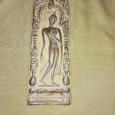 METAL THAI BUDDHIST VOTIVE PLAQUE