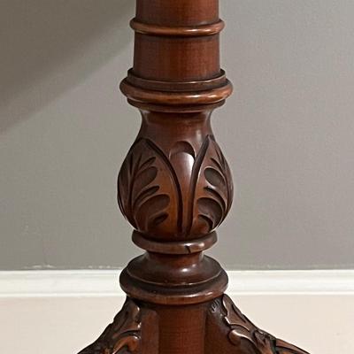 Vtg. Mahogany Pie Crust Accent Table With Clawfoot